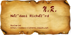 Nádasi Richárd névjegykártya